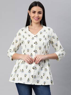 White printed cotton tunics 1