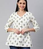 White printed cotton tunics