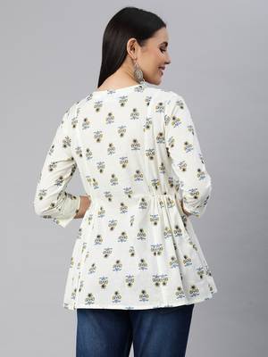 White printed cotton tunics 2