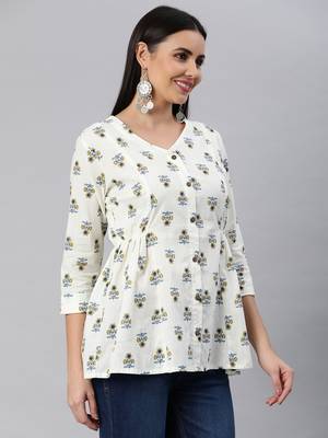 White printed cotton tunics 3