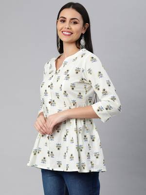 White printed cotton tunics 4