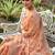 Peach woven silk saree with blouse