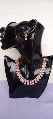 Pink Kundan necklace set  2