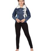 Blue
 printed cotton girls-jackets-coats