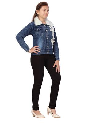 Blue
 printed cotton girls-jackets-coats 2
