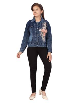 Blue
 printed cotton girls-jackets-coats 1