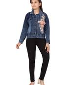 Blue
 printed cotton girls-jackets-coats