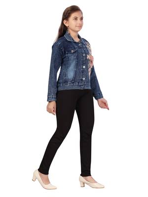 Blue
 printed cotton girls-jackets-coats 2