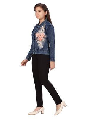 Blue
 printed cotton girls-jackets-coats 3