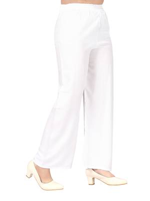 White plain cotton trousers
 2