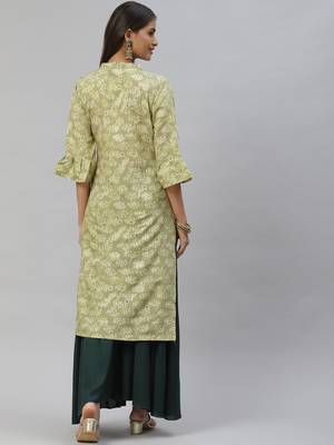 Green printed cotton ethnic-kurtis 4