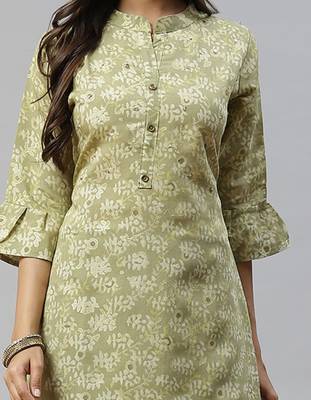Green printed cotton ethnic-kurtis 5