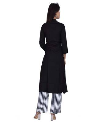 Women Rayon Solid Kurti Palazzo 2
