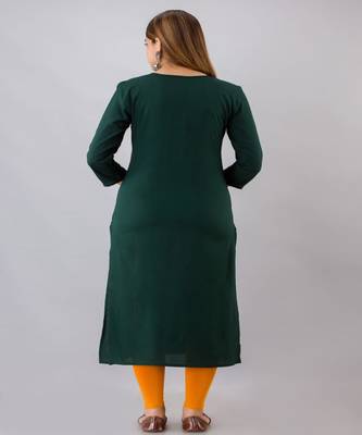 Women Rayon Solid Embroidery Kurti 2