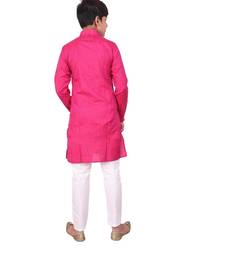 Pink Stripe Cotton Boys Kurta Pajama Set