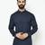 Blue printed blended cotton men-kurtas