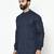 Blue printed blended cotton men-kurtas