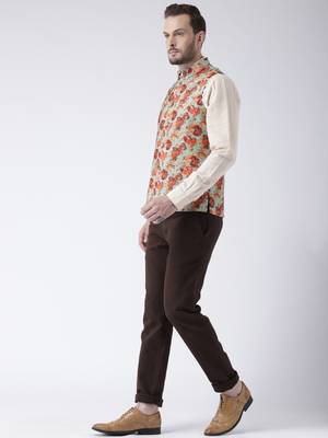 Multicolor printed blended cotton nehru-jacket 5