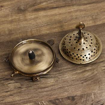 eCraftIndia Brass Antique Finish Dhoop Incense Burner with Peacock for Pooja Room and Temples 4