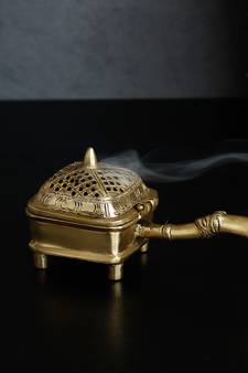 eCraftIndia Brass Antique Finish Dhoop Incense Burner for Pooja Room and Temple
