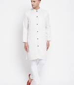 White plain pure viscose rayon men-kurtas