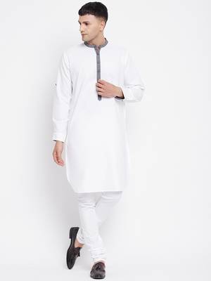 White plain pure cotton men-kurtas 1