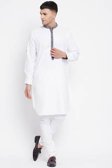 White plain pure cotton men-kurtas
