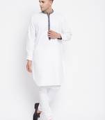 White plain pure cotton men-kurtas