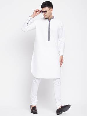 White plain pure cotton men-kurtas 2