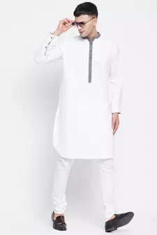 White plain pure cotton men-kurtas