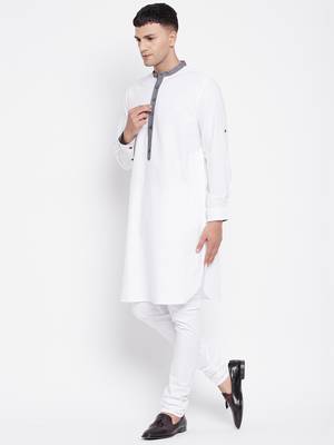 White plain pure cotton men-kurtas 3