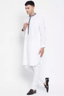White plain pure cotton men-kurtas