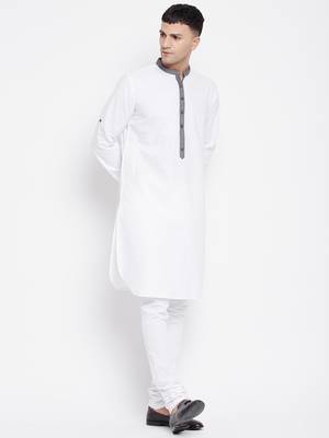 White plain pure cotton men-kurtas 4