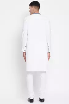 White plain pure cotton men-kurtas
