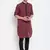 Maroon plain pure cotton men-kurtas