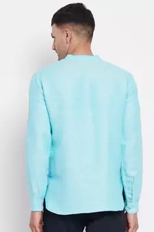Blue plain pure cotton men-kurtas