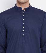 Green plain pure cotton men-kurtas