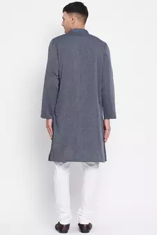 Grey plain pure cotton men-kurtas