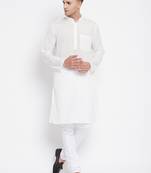 White plain pure cotton men-kurtas