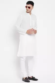 White plain pure cotton men-kurtas
