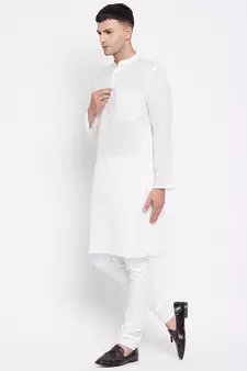 White plain pure cotton men-kurtas