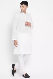 White plain pure cotton men-kurtas