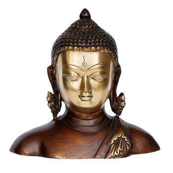 eCraftIndia Meditating Buddha Brass Antique Decorative Figurine 3