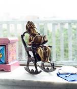 eCraftIndia Brass Lord Ganesha on Rocking Chair Antique Showpiece
