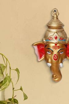 eCraftIndia Multicolor Lord Ganesha Metal Handcrafted Wall Hanging