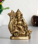 e craft india brass lord ganesha idol     gold