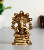 eCraftIndia Lord Ganesha with Naag Devta Brass Handcrafted Idol