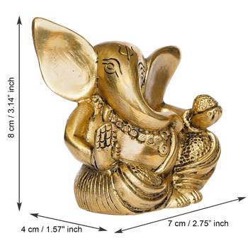 brass ganesha idol with modak 4