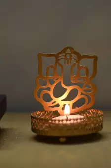 eCraftIndia Lord Ganesha Tea Light Holder