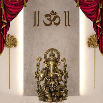 eCraftIndia Blessing Lord Ganesha Antique Finish Handcrafted Brass Idol 2